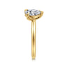 Ayla - 14K Yellow Gold Toi et Moi Pear Shape Diamond Engagement Ring - 0.75 ct