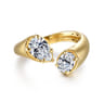 Delta - 14K Yellow Gold Toi et Moi Pear Shape Diamond Engagement Ring - 0.5 ct
