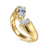 Delta - 14K Yellow Gold Toi et Moi Pear Shape Diamond Engagement Ring - 0.5 ct