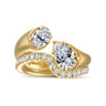 Delta - 14K Yellow Gold Toi et Moi Pear Shape Diamond Engagement Ring - 0.5 ct