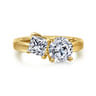 Aveline - 14K Yellow Gold Toi et Moi Round Diamond Engagement Ring - 0.75 ct