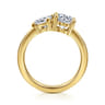 Aveline - 14K Yellow Gold Toi et Moi Round Diamond Engagement Ring - 0.75 ct