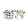 Desire - 14K Yellow Gold Toi et Moi Round Diamond Engagement Ring - 0.3 ct