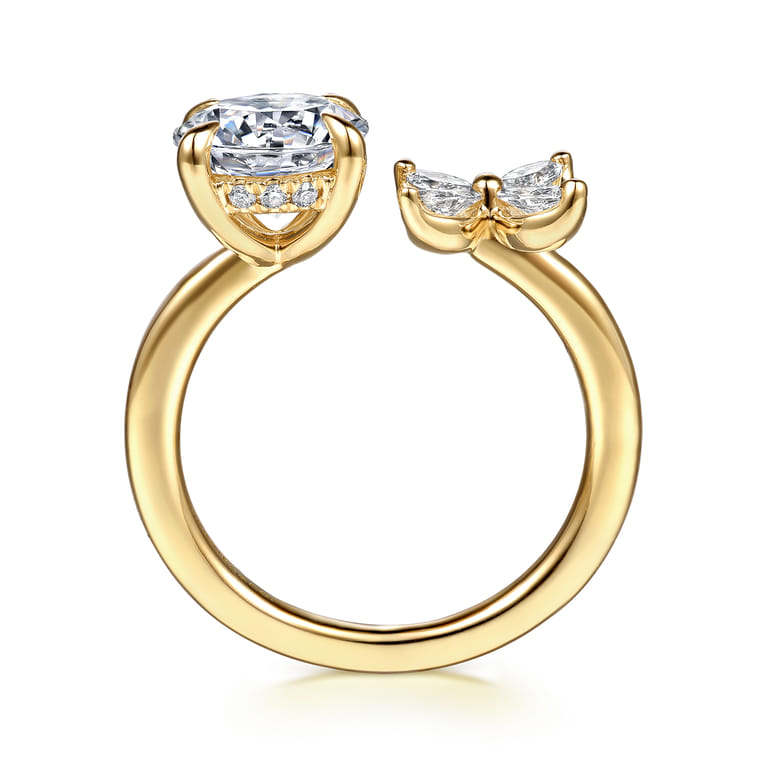 Desire - 14K Yellow Gold Toi et Moi Round Diamond Engagement Ring - 0.3 ct - Shot 2