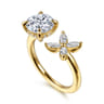 Desire - 14K Yellow Gold Toi et Moi Round Diamond Engagement Ring - 0.3 ct