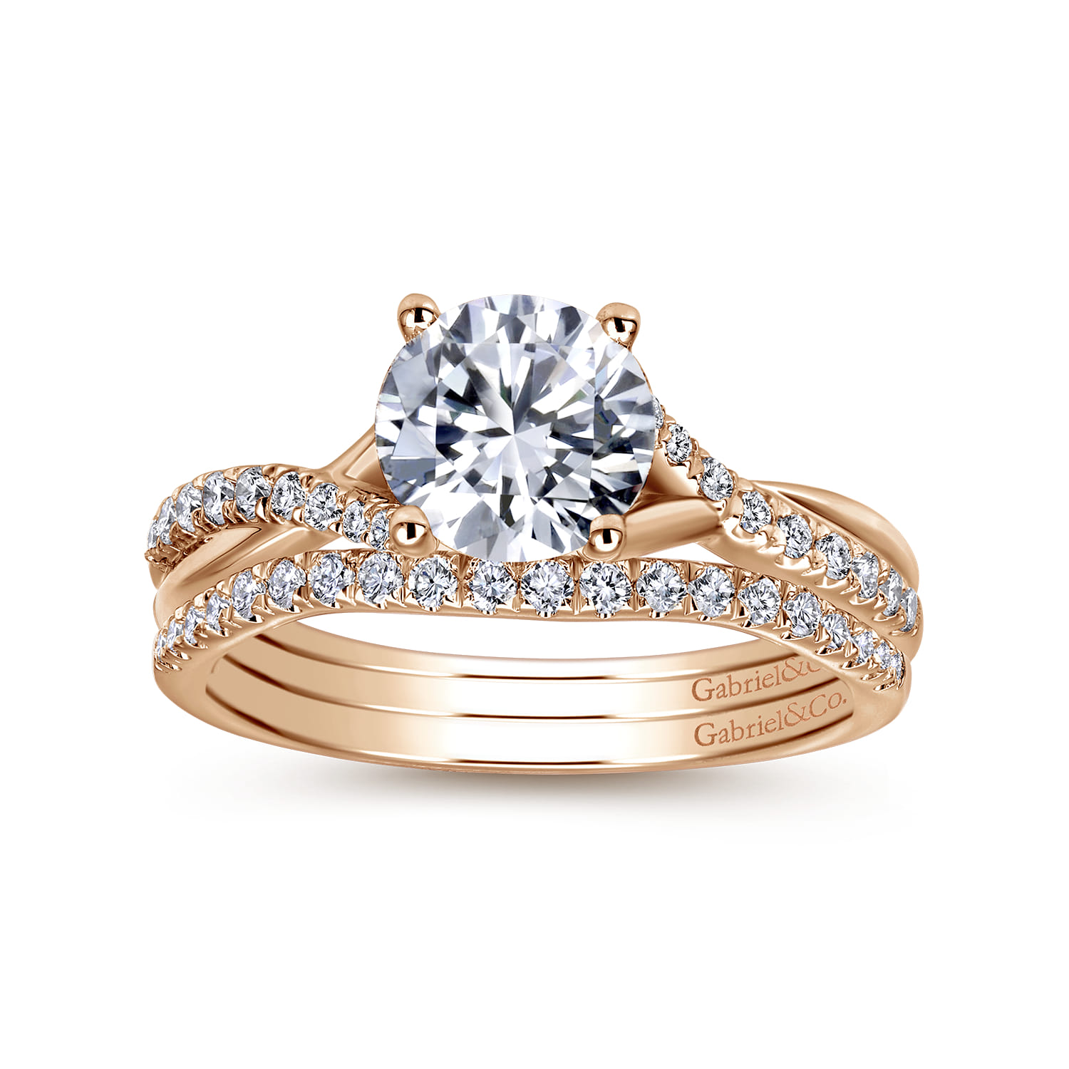 Leigh - 14K Rose Gold Round Diamond Engagement Ring - 0.14 ct - Shot 4