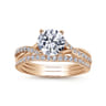 Leigh - 14K Rose Gold Round Diamond Engagement Ring - 0.14 ct