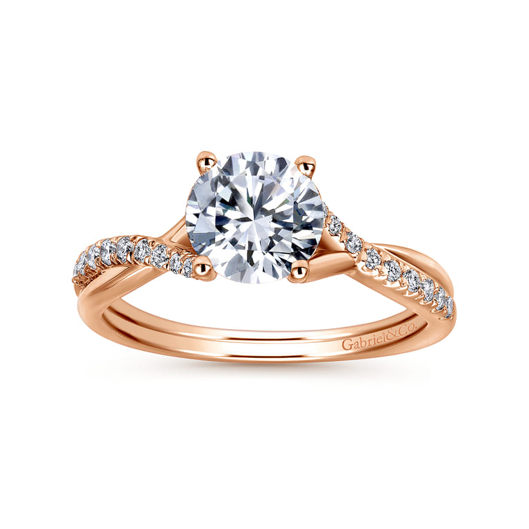 Leigh - 14K Rose Gold Round Diamond Engagement Ring - 0.14 ct - Shot 5