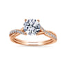 Leigh - 14K Rose Gold Round Diamond Engagement Ring - 0.14 ct