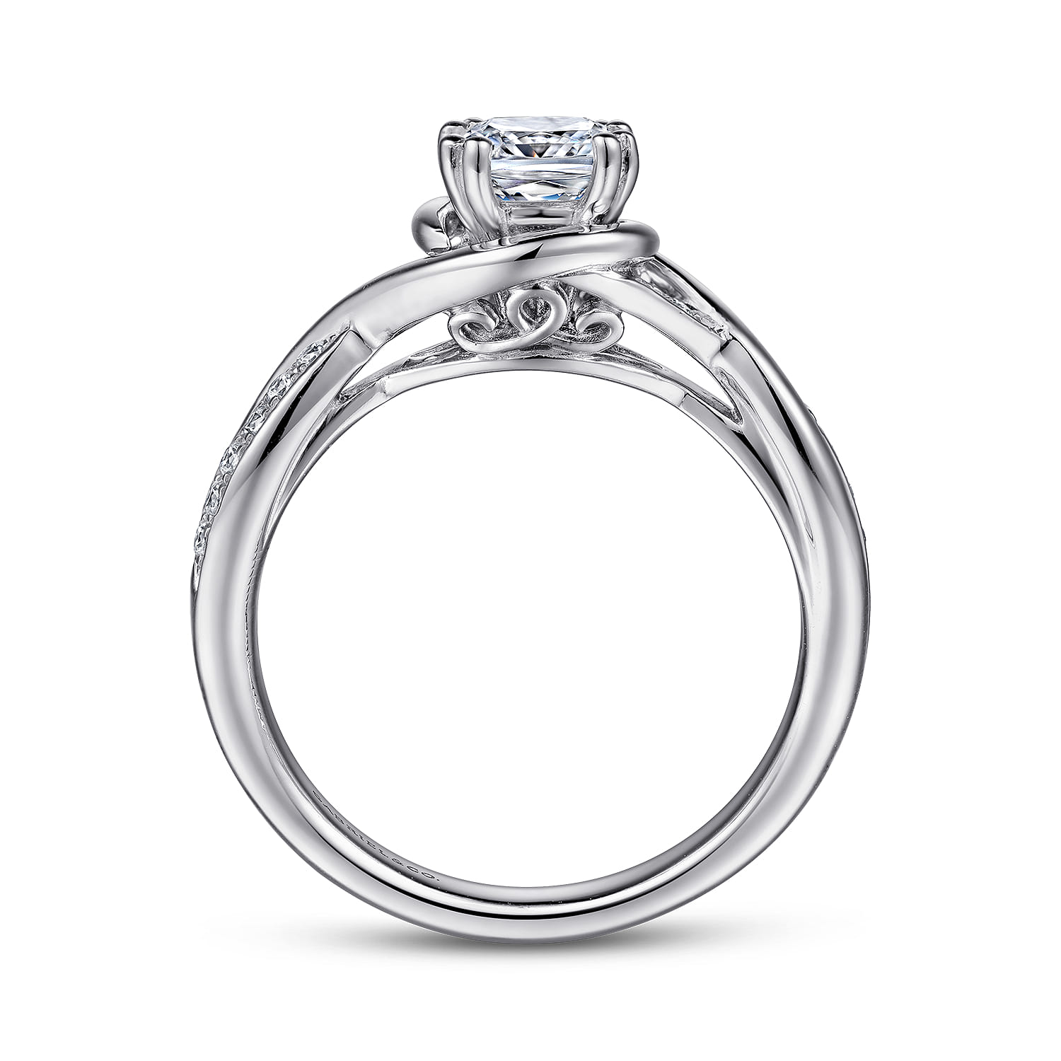 Bailey - 14K White Gold Cushion Cut Diamond Engagement Ring - 0.09 ct - Shot 2