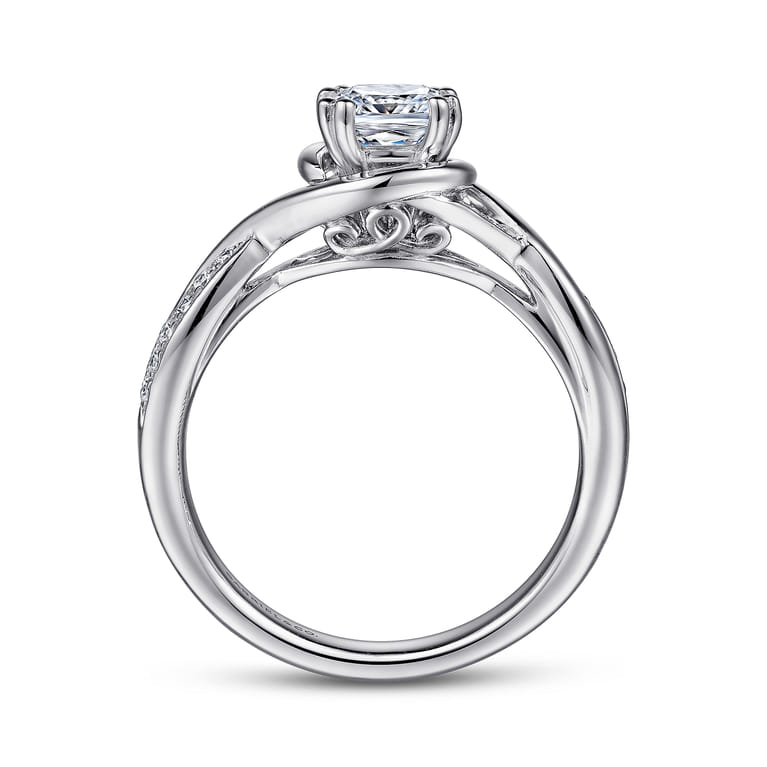 Bailey - 14K White Gold Cushion Cut Diamond Engagement Ring - 0.09 ct - Shot 2