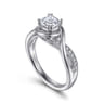 Bailey - 14K White Gold Cushion Cut Diamond Engagement Ring - 0.09 ct