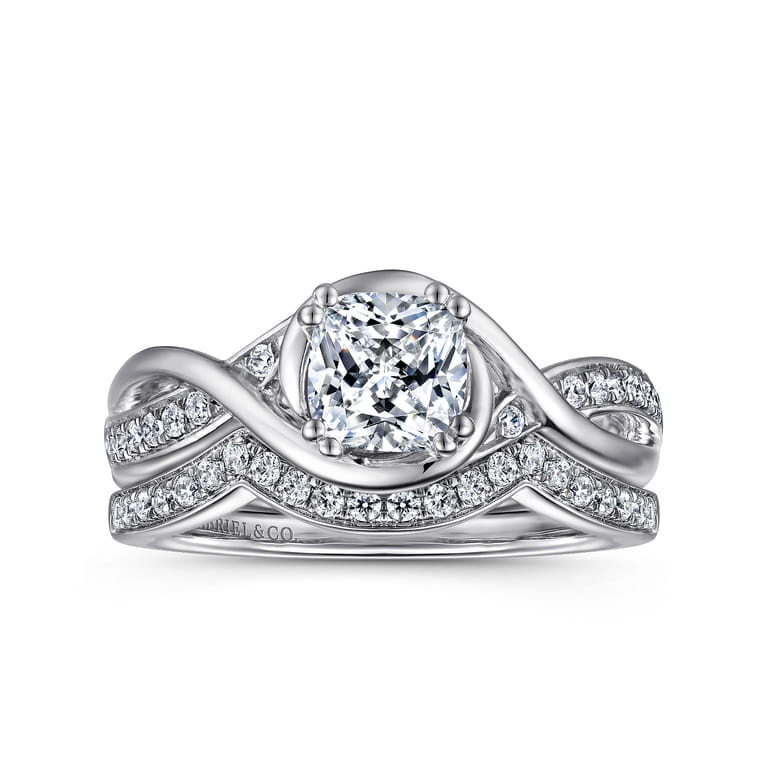 Bailey - 14K White Gold Cushion Cut Diamond Engagement Ring - 0.09 ct - Shot 4