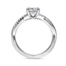 Campana - 14K White Gold Cushion Cut Diamond Engagement Ring - 0.14 ct