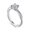 Campana - 14K White Gold Cushion Cut Diamond Engagement Ring - 0.14 ct