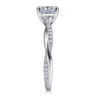 Campana - 14K White Gold Cushion Cut Diamond Engagement Ring - 0.14 ct