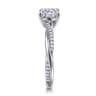 Campana - 14K White Gold Cushion Cut Twisted Diamond Engagement Ring - 0.16 ct