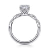 Josefina - 14K White Gold Twisted Cushion Cut Diamond Engagement Ring - 0.24 ct