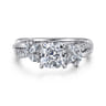 Deisha - 14K White Gold Twisted Cushion Cut Diamond Engagement Ring - 0.4 ct