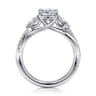 Deisha - 14K White Gold Twisted Cushion Cut Diamond Engagement Ring - 0.4 ct