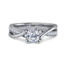 Aleesa - 14K White Gold Twisted Cushion Cut Diamond Engagement Ring - 0.15 ct