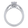 Gina - 14K White Gold Twisted Cushion Cut Diamond Engagement Ring - 0.2 ct