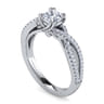 Gina - 14K White Gold Twisted Cushion Cut Diamond Engagement Ring - 0.2 ct