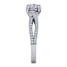 Gina - 14K White Gold Twisted Cushion Cut Diamond Engagement Ring - 0.2 ct
