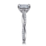 Campana - 14K White Gold Emerald Cut Twisted Diamond Engagement Ring - 0.16 ct