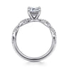 Josefina - 14K White Gold Twisted Emerald Cut Diamond Engagement Ring - 0.24 ct