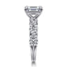 Josefina - 14K White Gold Twisted Emerald Cut Diamond Engagement Ring - 0.24 ct