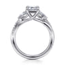 Deisha - 14K White Gold Twisted Emerald Cut Diamond Engagement Ring - 0.4 ct