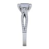 Gina - 14K White Gold Twisted Emerald Cut Diamond Engagement Ring - 0.2 ct