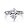 Campana - 14K White Gold Marquise ShapeTwisted Diamond Engagement Ring - 0.16 ct