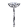 Campana - 14K White Gold Marquise ShapeTwisted Diamond Engagement Ring - 0.16 ct