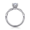 Josefina - 14K White Gold Twisted Marquise Shape Diamond Engagement Ring - 0.24 ct