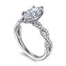 Josefina - 14K White Gold Twisted Marquise Shape Diamond Engagement Ring - 0.24 ct