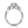 Deisha - 14K White Gold Twisted Marquise Shape Diamond Engagement Ring - 0.4 ct