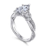 Deisha - 14K White Gold Twisted Marquise Shape Diamond Engagement Ring - 0.4 ct
