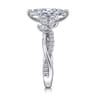 Deisha - 14K White Gold Twisted Marquise Shape Diamond Engagement Ring - 0.4 ct