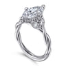Daija - 14K White Gold Twisted Marquise Diamond Engagement Ring - 0.09 ct