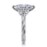 Daija - 14K White Gold Twisted Marquise Diamond Engagement Ring - 0.09 ct