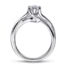 Aleesa - 14K White Gold Twisted Marquise Shape Diamond Engagement Ring - 0.15 ct