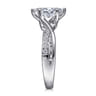 Aleesa - 14K White Gold Twisted Marquise Shape Diamond Engagement Ring - 0.15 ct