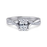 Leigh - 14K White Gold Oval Diamond Engagement Ring - 0.15 ct