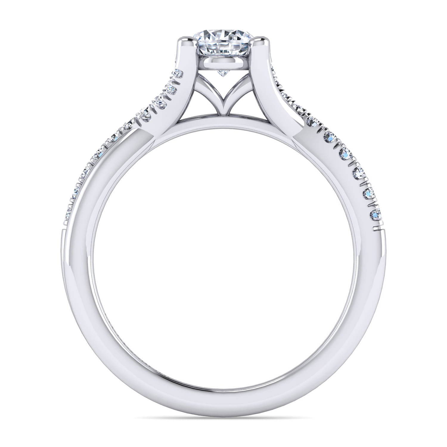 Leigh - 14K White Gold Oval Diamond Engagement Ring - 0.15 ct - Shot 2