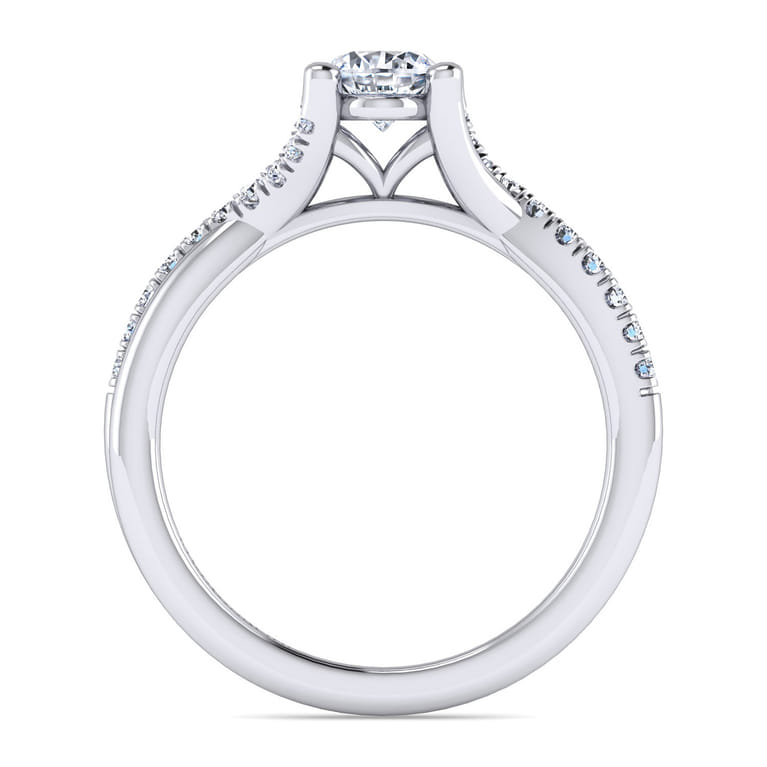 Leigh - 14K White Gold Oval Diamond Engagement Ring - 0.15 ct - Shot 2