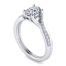 Leigh - 14K White Gold Oval Diamond Engagement Ring - 0.15 ct