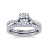Leigh - 14K White Gold Oval Diamond Engagement Ring - 0.15 ct