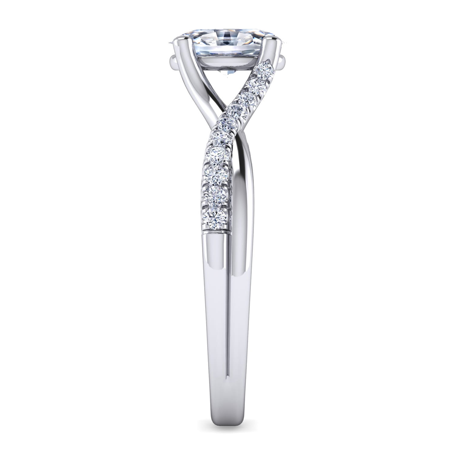 Leigh - 14K White Gold Oval Diamond Engagement Ring - 0.15 ct - Shot 5